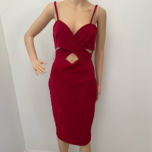 Red sexy cut out dress - Picture 1 of 5